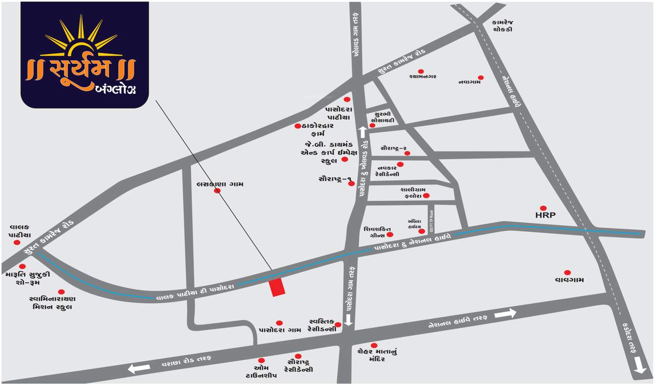 suryam bungalows Location Plan