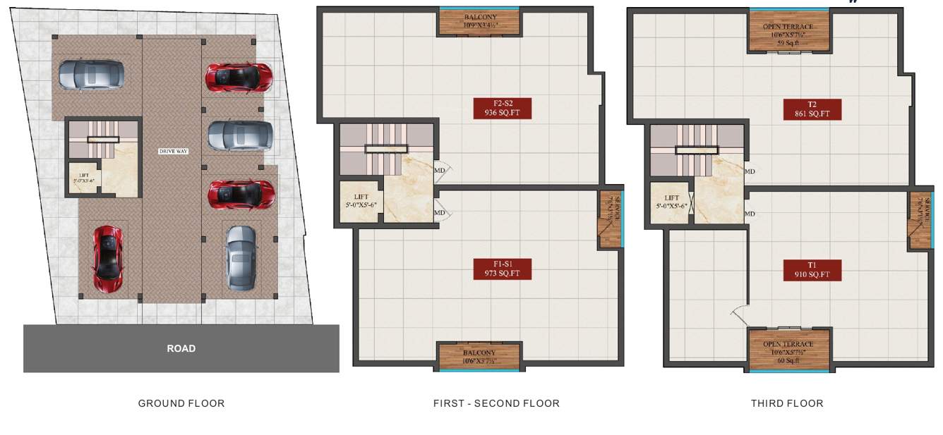  subranth Subranth Cluster Plan from ground to 3rd Floor