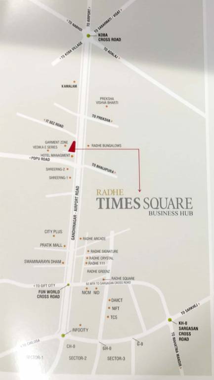  radhey time square Location Plan