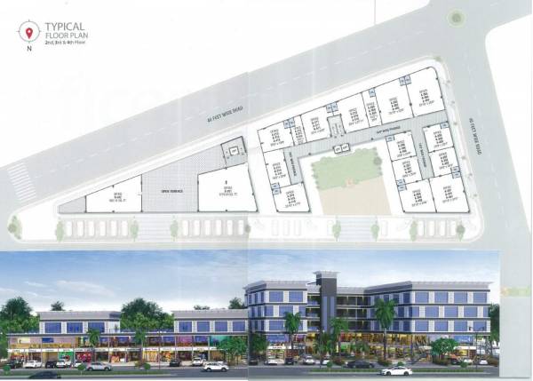  pramukh-arcade-2 Block A & B Cluster Plan from 2nd to 4th Floor