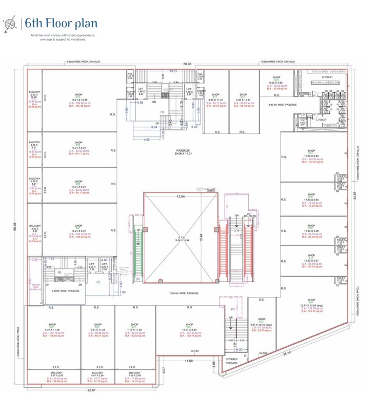  a r mall A R Mall Cluster Plan for 6th Floor