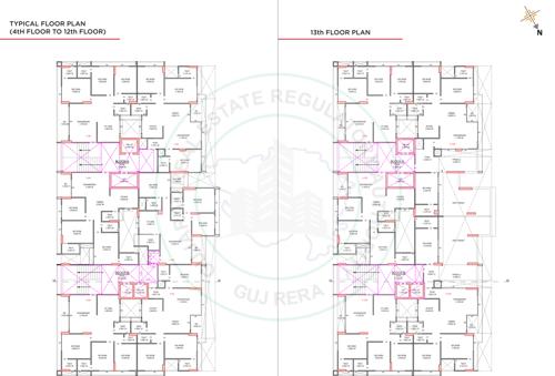  hilltown-lavish Block A And B Cluster Plan from 4th to 13th Floor