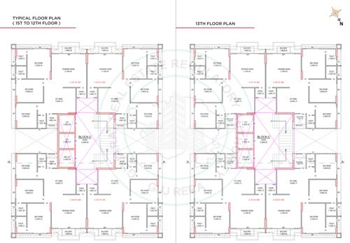  hilltown-lavish Block C Cluster Plan from 1st to 13th Floor