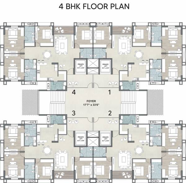 Block A And B Cluster Plan for Typical Floor sheetal-dharohar Block A And B Cluster Plan for Typical Floor