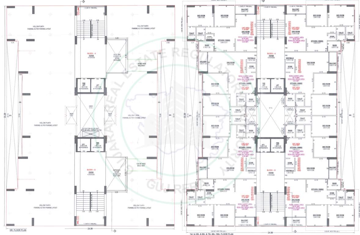  shaligram Block A And B Cluster Plan From 1st To 10th Floor