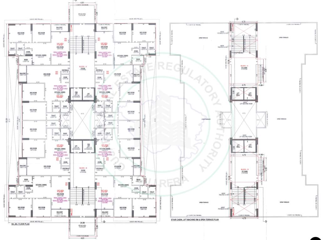  shaligram Block A And B Cluster Plan From 5th To 8th Floor