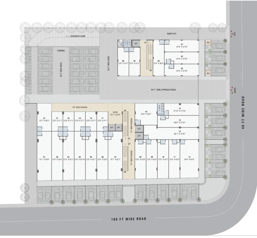  etc extol trade center Etc Extol Trade Center Ground Floor Cluster Plan