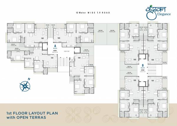  vrundavan-elegance Block A & B Cluster Plan for 1st Floor
