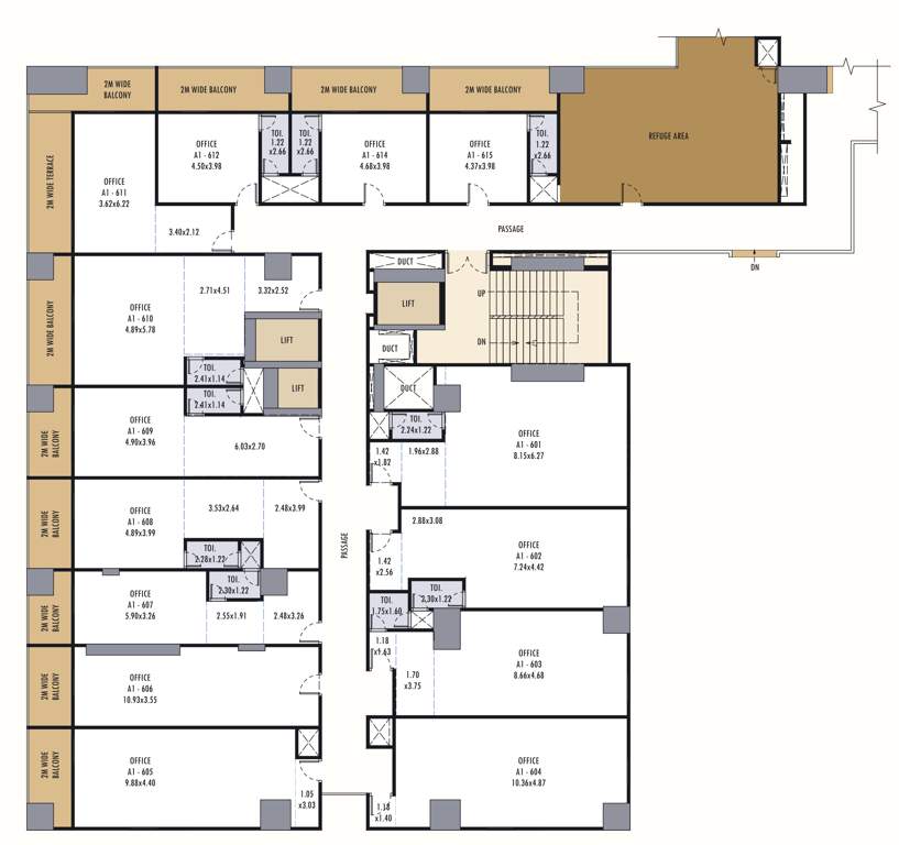  boulevard part of towers phase 1 Boulevard Cluster Plan For 6th Floor