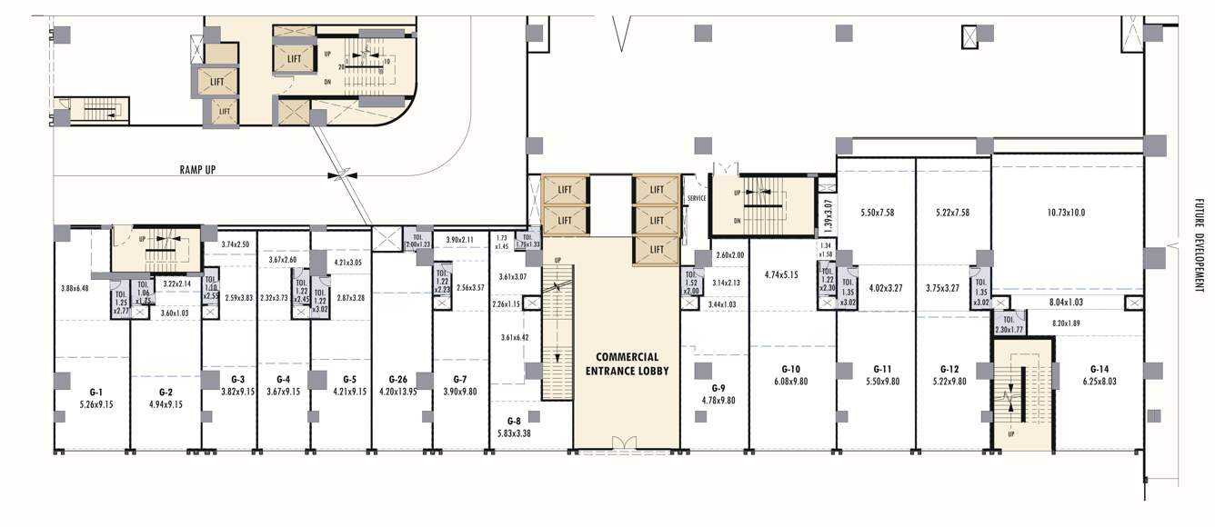  boulevard part of towers phase 1 Boulevard Cluster Plan For Ground Floor