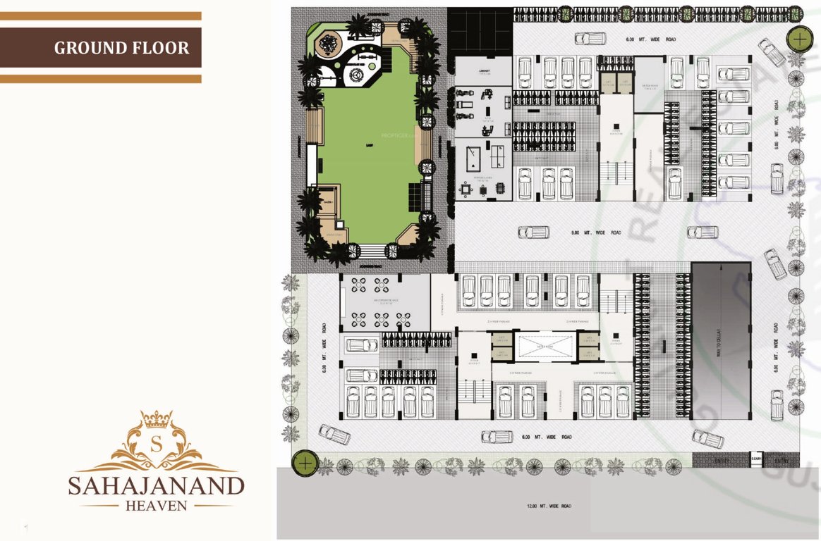  sahajanand heaven Block A, B, C Ground Cluster Plan