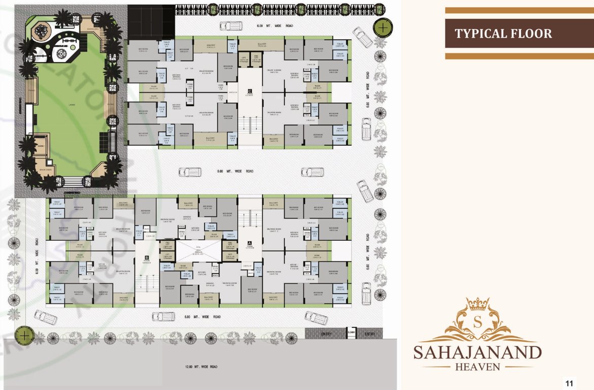  sahajanand heaven Block  A, B, C Typical Cluster Plan