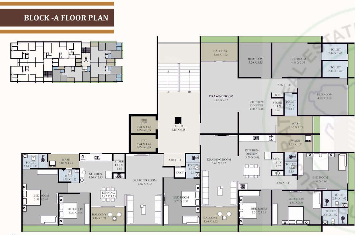  sahajanand heaven Block A Typical Cluster Plan