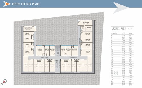  sakar-east Sakar East Cluster Plan for 5th Floor