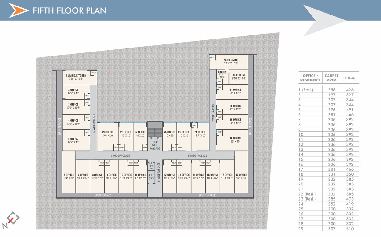  sakar east Sakar East Cluster Plan for 5th Floor