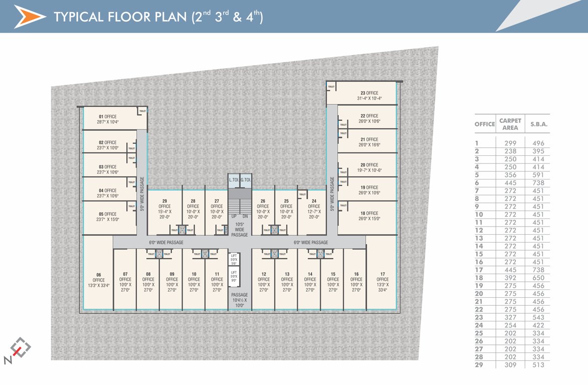  sakar east Sakar East Cluster Plan from 2nd to 4th Floor