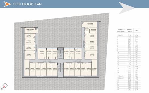  om-sakar-east Om Sakar East Cluster Plan for 5th Floor