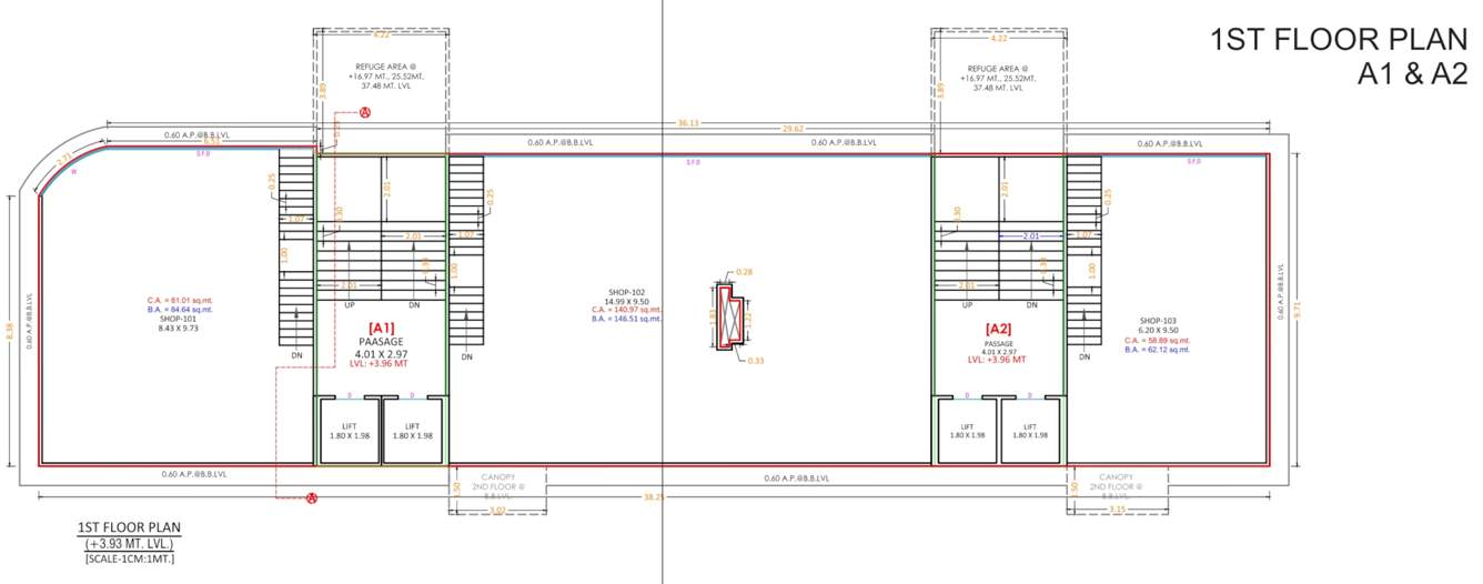  sanctum homes A1, A2 First Floor Cluster Plan