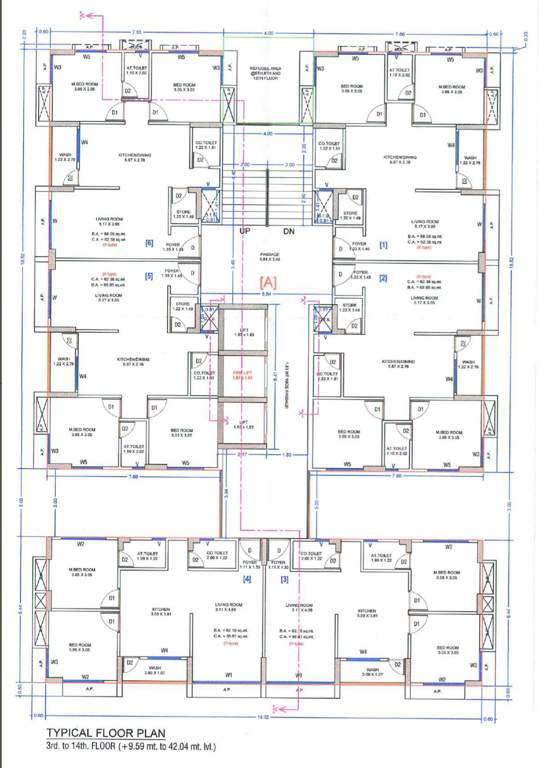  the great fourteen Block A Cluster Plan from 3rd to 14th Floor
