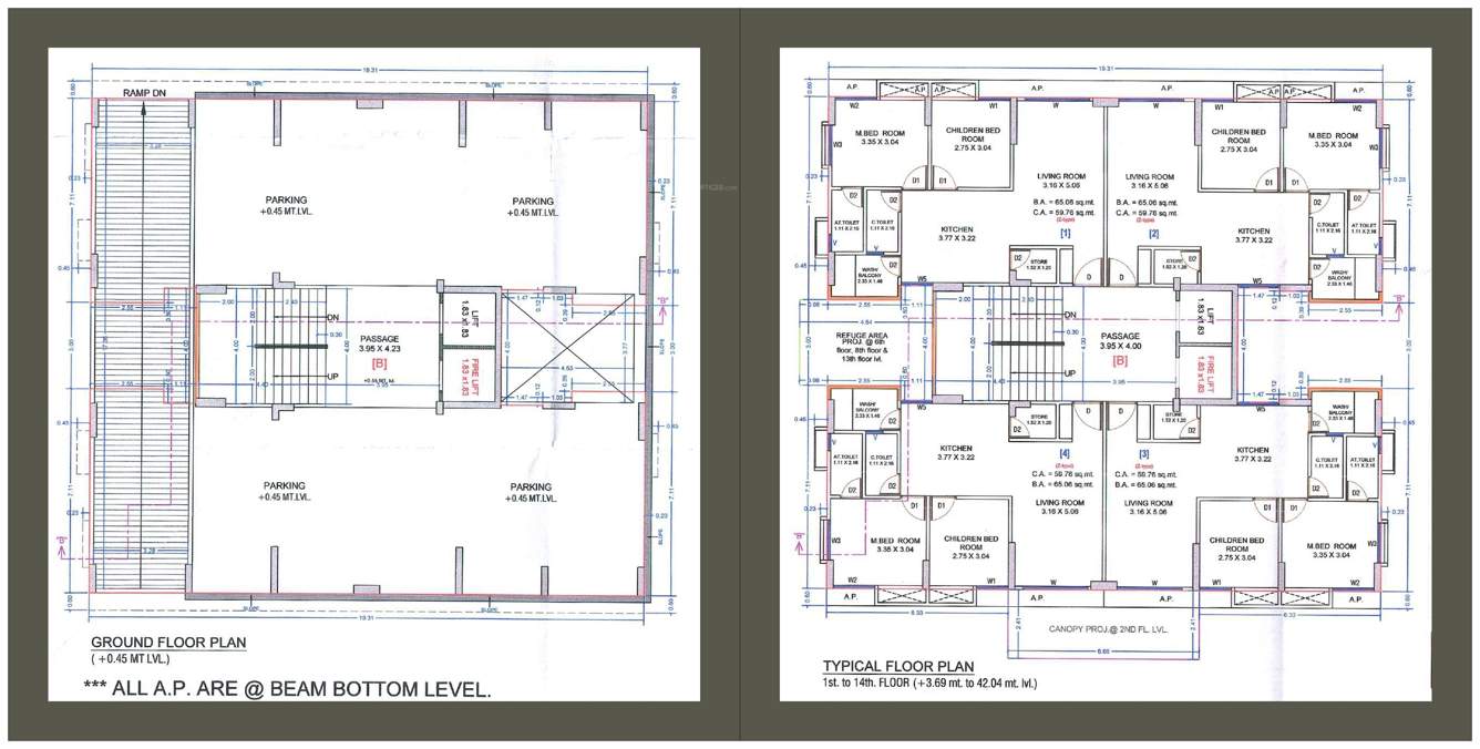  the great fourteen Block B Cluster Plan from ground to 14th Floor