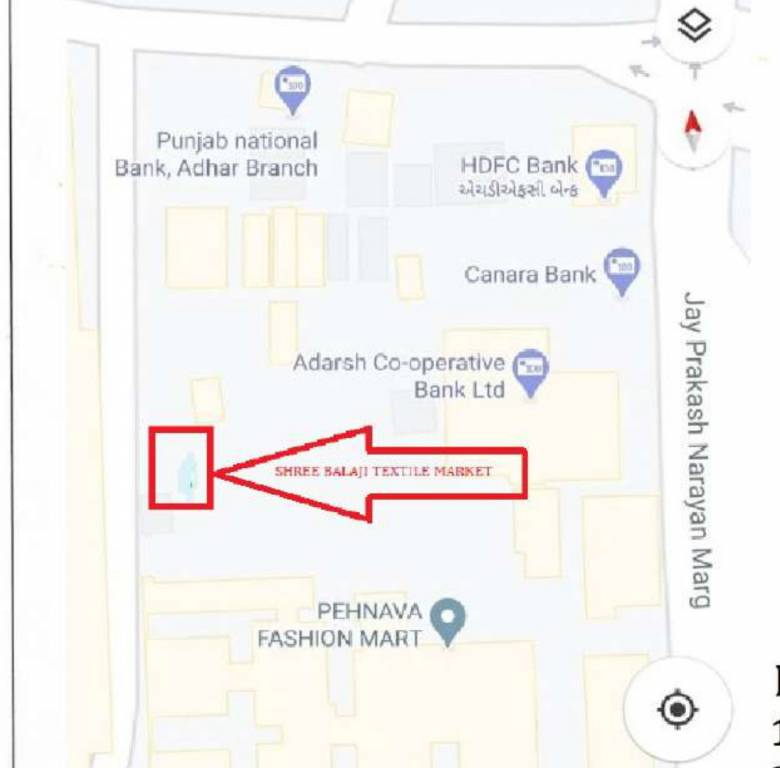 shree balaji textile market Location Plan