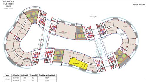  solitaire-business-hub-viman-nagar-phase-1 A-B, C-D, E-F, G-H Core Cluster Plan for 5th Floor