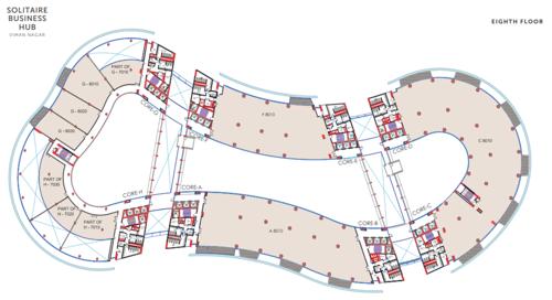  solitaire-business-hub-viman-nagar-phase-1 A-B, C-D, E-F, G-H Core Cluster Plan for 8th Floor