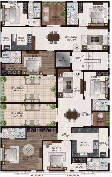  tulsi Tulsi Cluster Plan For 3rd Floor