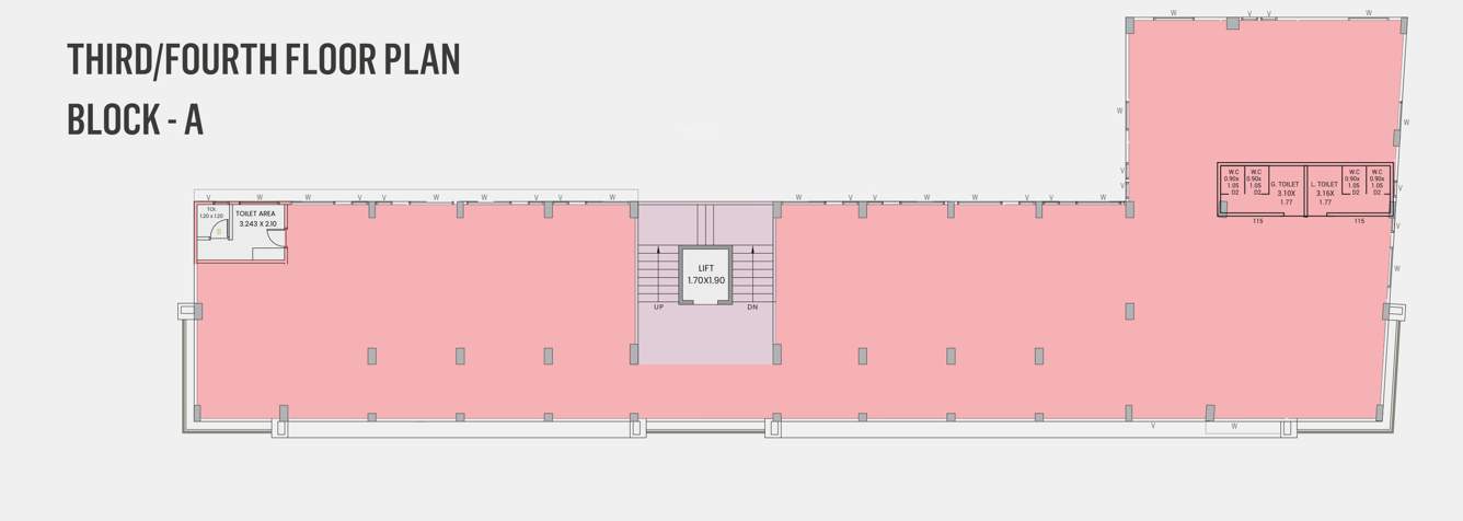  keshav business hub Block A Cluster Plan from 3rd to 4th Floor