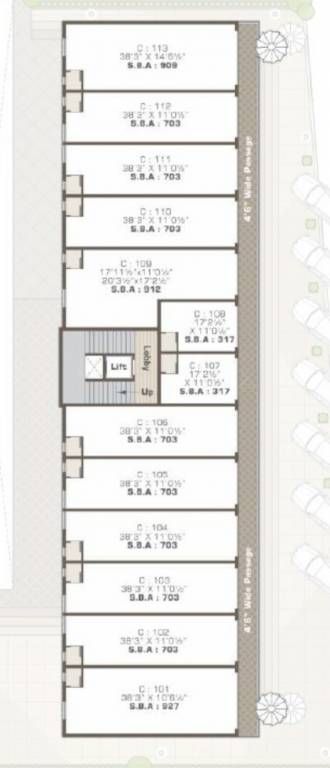siddharth annexe 3 Tower C Cluster Plan For 1st Floor