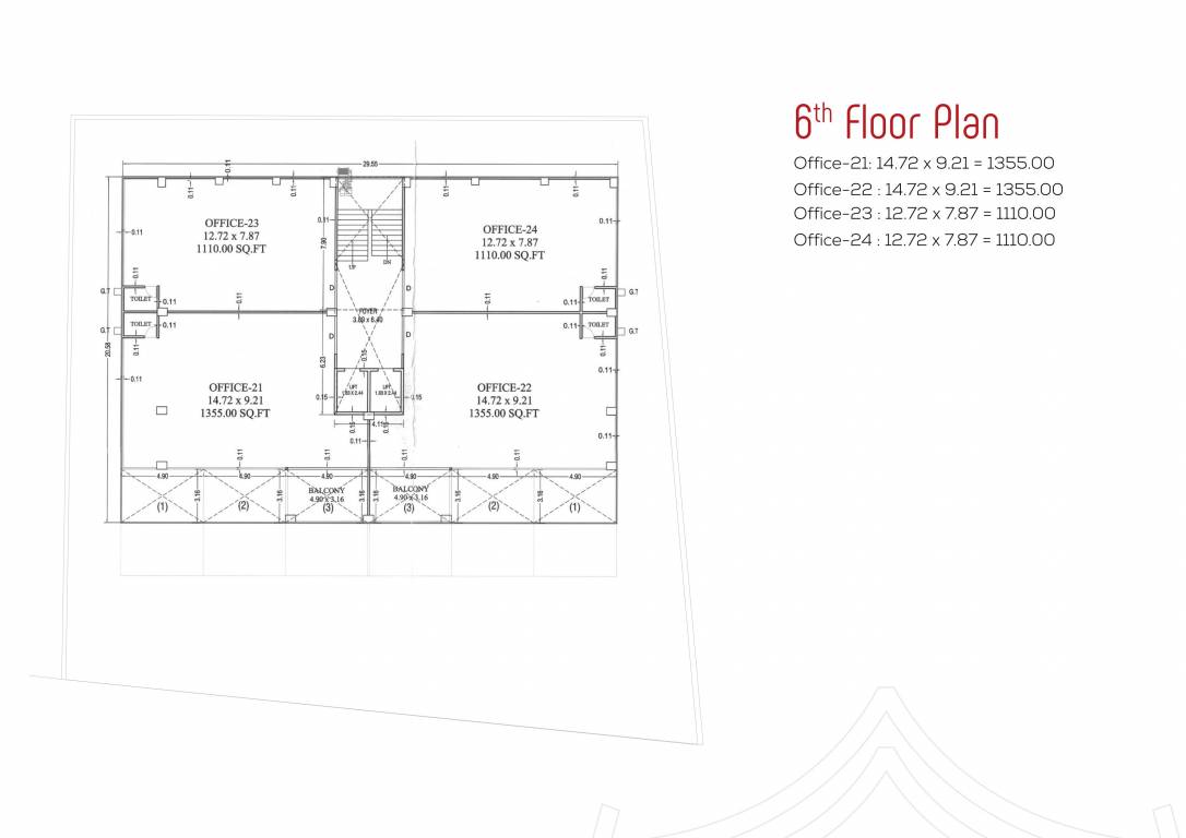  inventive Inventive Cluster Plan for 6th Floor