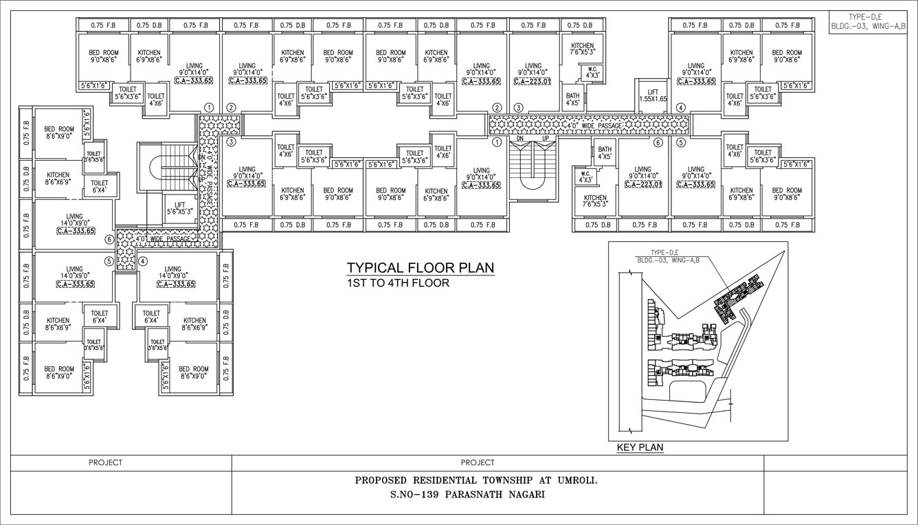 avenue Building No 03 Cluster Plan