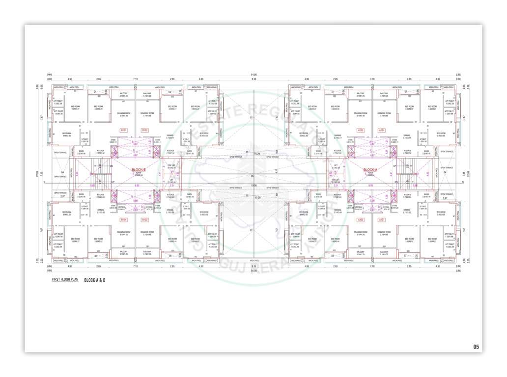  aqua forte Block A And Block B Cluster Plan for 1st Floor