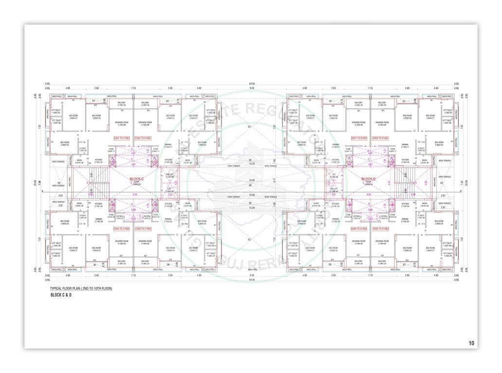  aqua forte Block A  And Block D Cluster Plan from 2nd to 10th Floor
