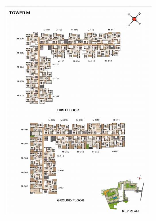  hola chennai Tower M Cluster Plan from ground to 1st Floor