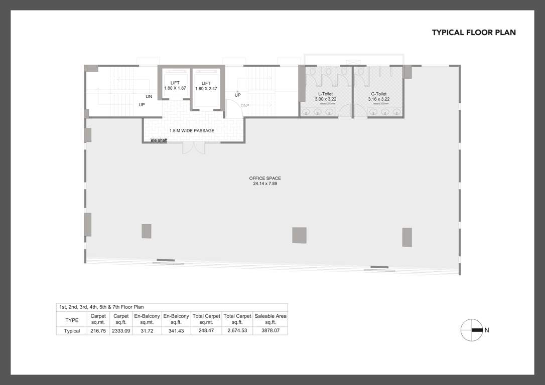  bzone shivajinagar Bzone Shivajinagar Cluster Plan from 1st to 7th Floor
