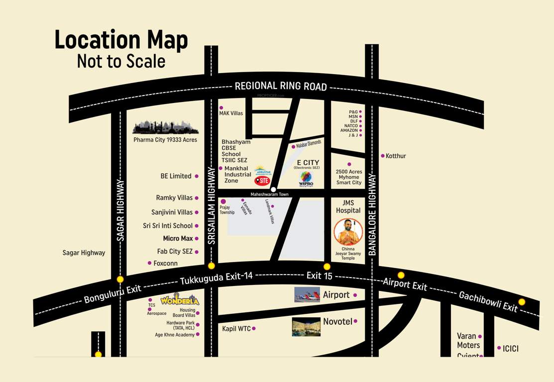  the rising maheshwaram golden city Location Plan