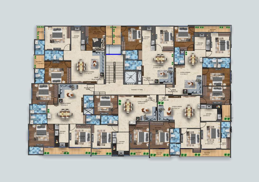  puja heights Puja Heights Cluster Plan for Typical Floor