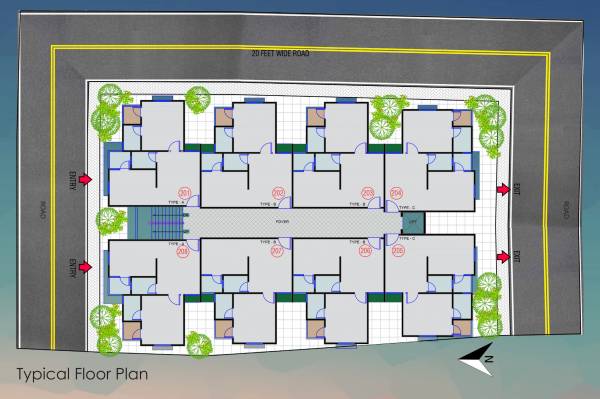  shri-sai-hari Shri Sai Hari Typical Floor Cluster Plan