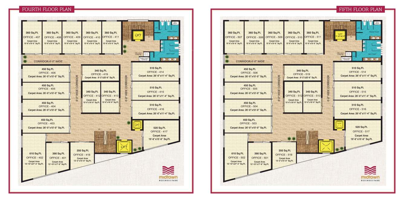  midtown business park Midtown Business Park Cluster Plan from 4th to 5th Floor