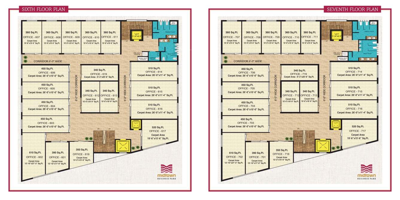  midtown business park Midtown Business Park Cluster Plan from 6th to 7th Floor