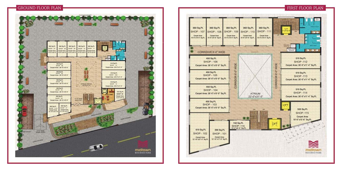  midtown business park Midtown Business Park Cluster Plan from ground to 1st Floor
