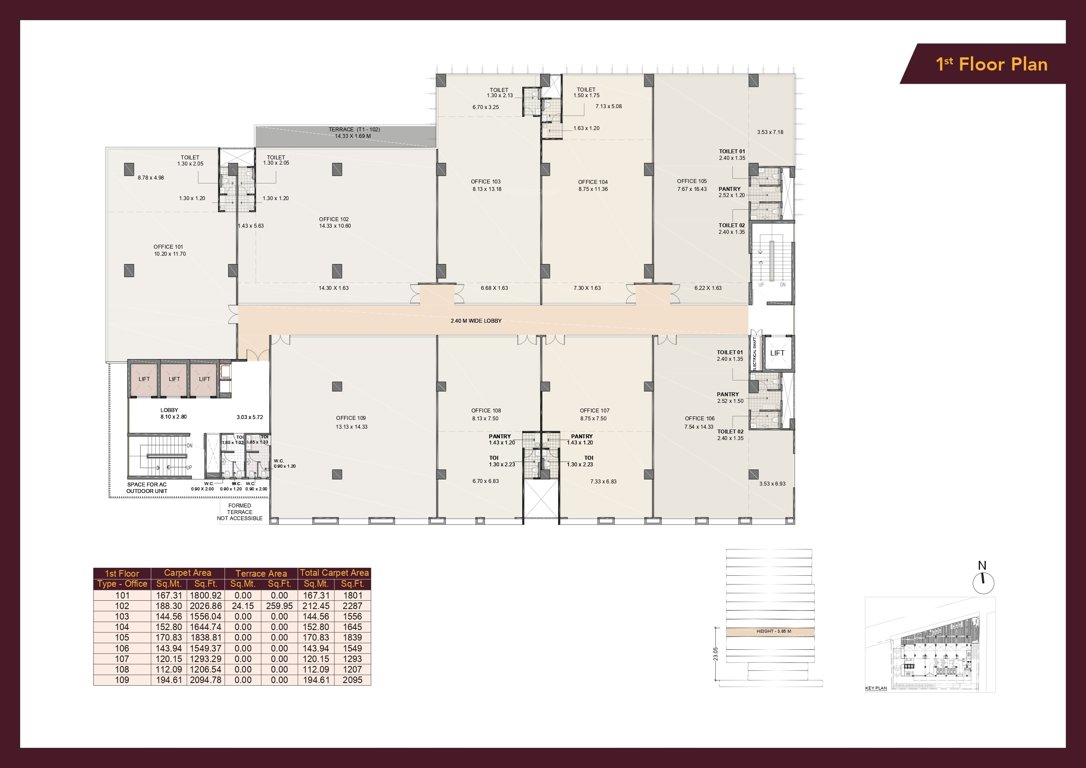  world tower phase 1 Tower 1, Tower 2 And Tower 3 Cluster Plan for 1st Floor