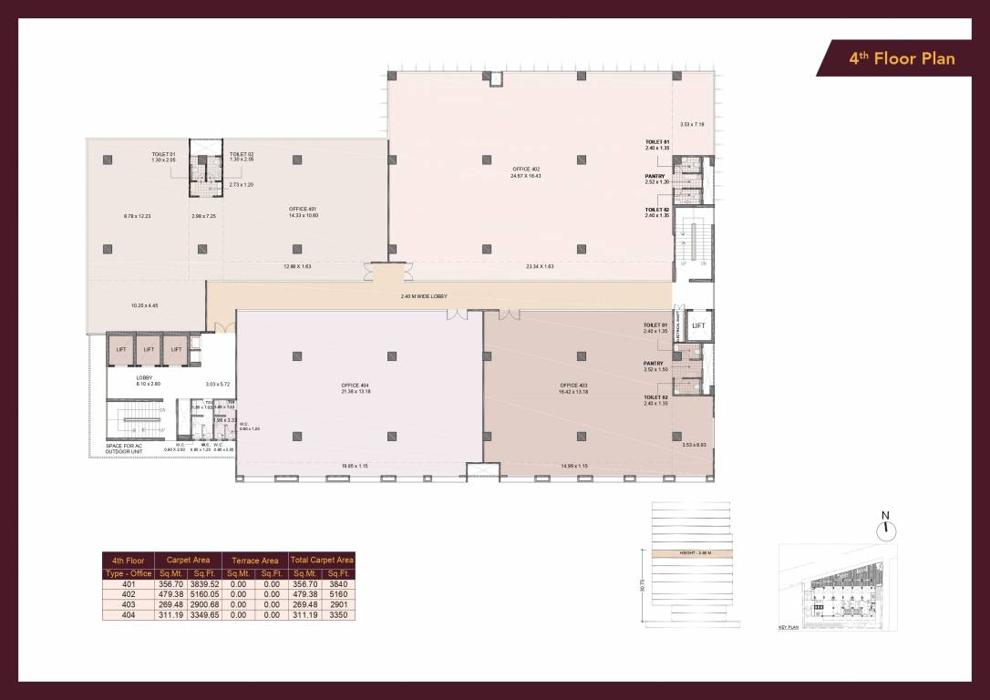  world tower phase 1 Tower 1, Tower 2 And Tower 3 Cluster Plan for 4th Floor