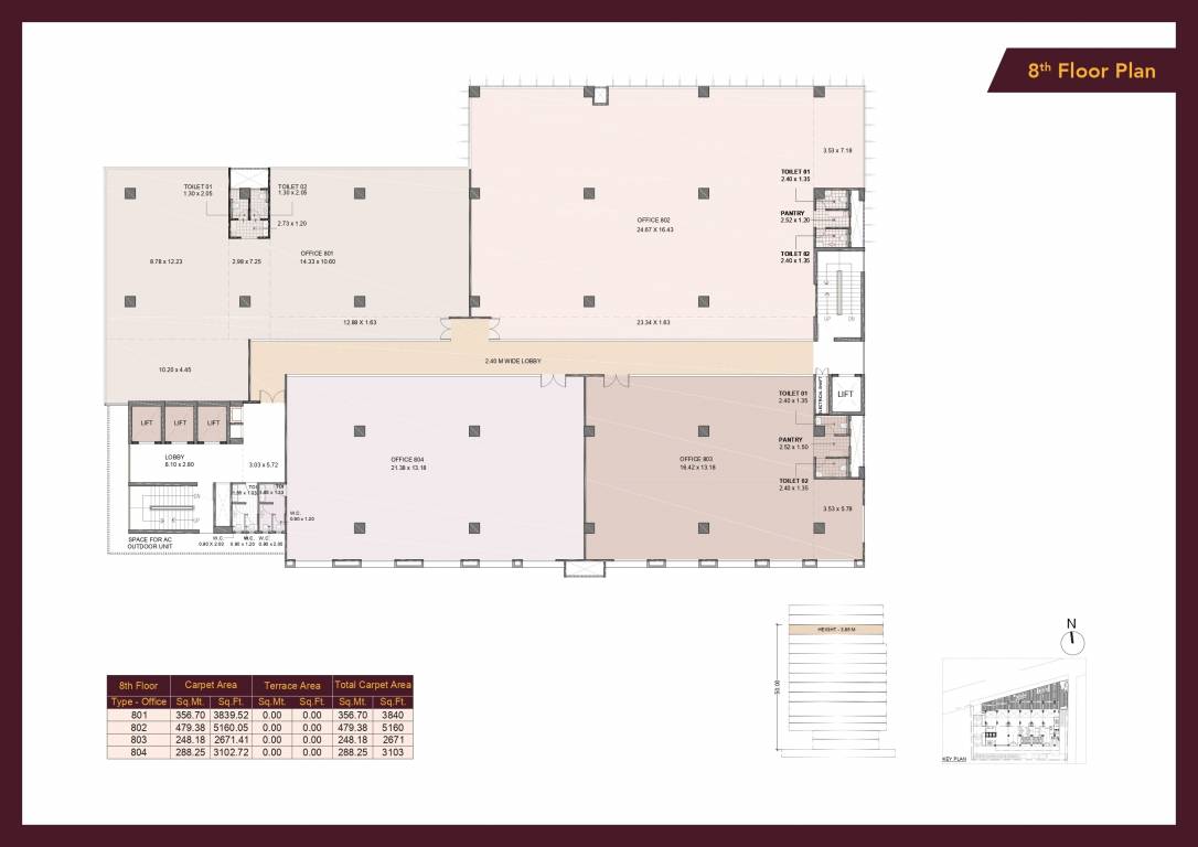  world tower phase 1 Tower 1, Tower 2 And Tower 3 Cluster Plan for 8th Floor