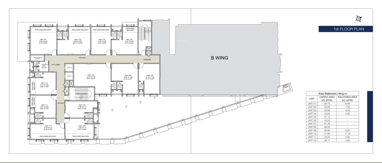 park plaza wing a Wing A And B Cluster Plan for 1st Floor