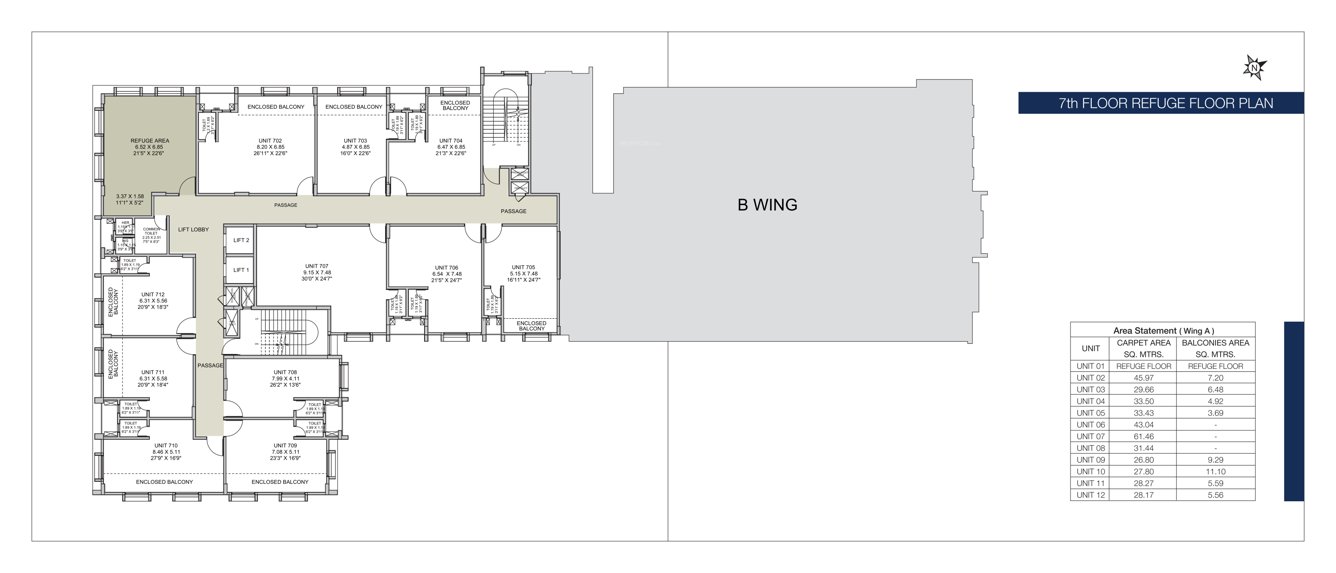  park plaza wing a Wing A And B Cluster Plan for 7th Floor