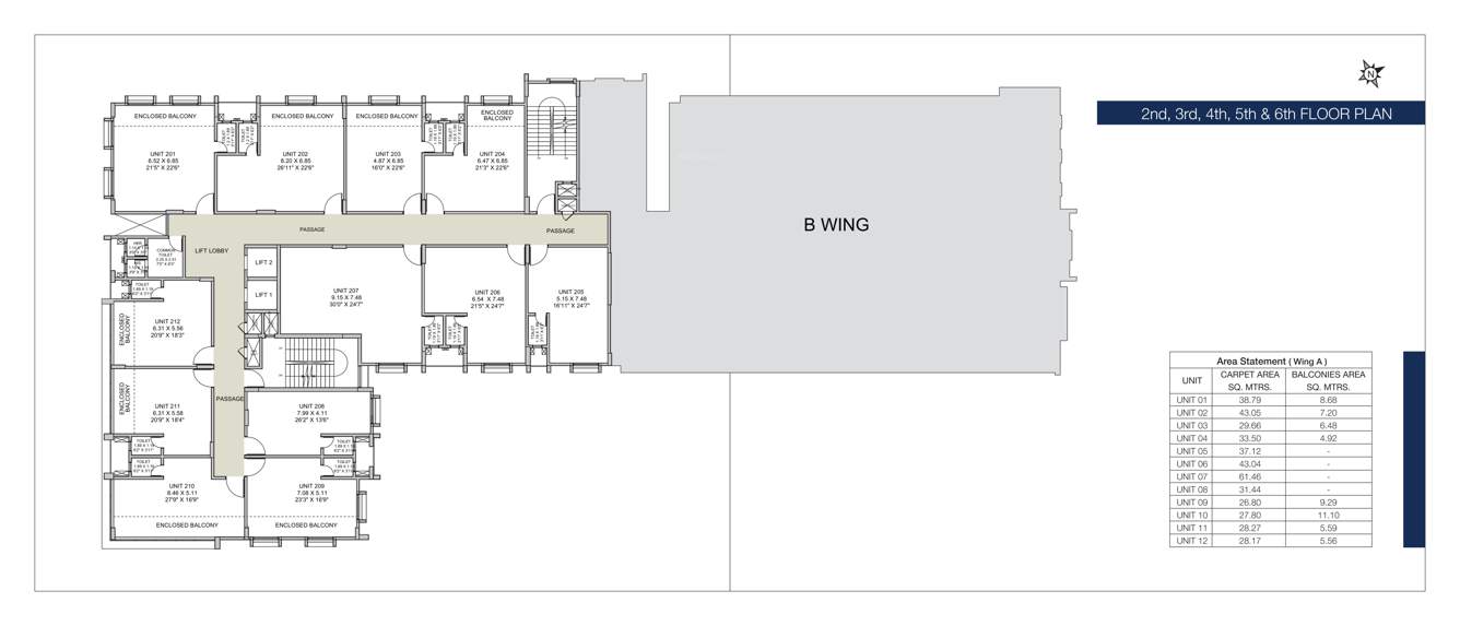 park plaza wing a Wing A And B Cluster Plan from 2nd to 6th Floor