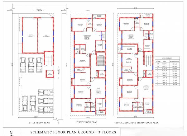  vikash-homes Vikash Homes Cluster Plan from ground to 3rd Floor