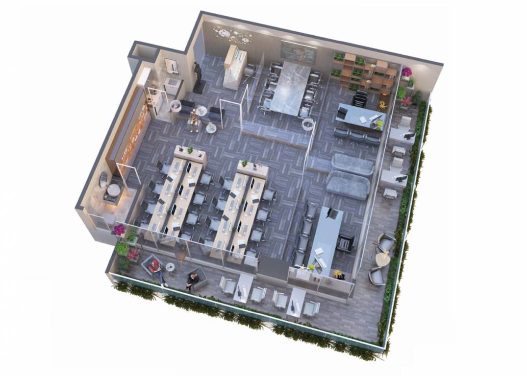  parth it park O2 Spaces Cluster Plan for Typical 3D Floor